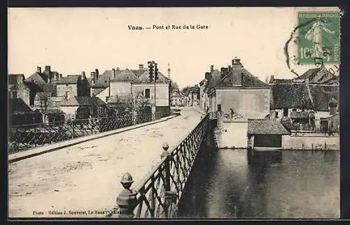 AK Vaas, Pont et Rue de la Gare