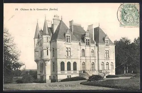 AK La Gannetière, Vue du Château dans la Sarthe