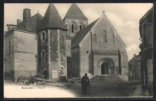 AK Bazouges, Église et tour adjacente