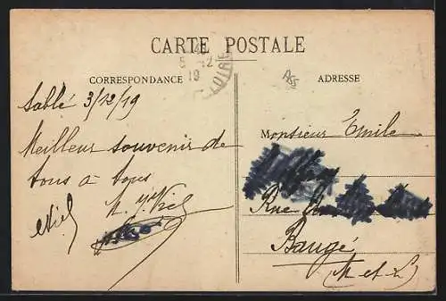 AK Sablé, La Ville, vue du Jardin