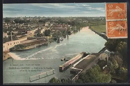 AK Sablé-sur-Sarthe, Vallée de la Sarthe prise de la chute d`eau