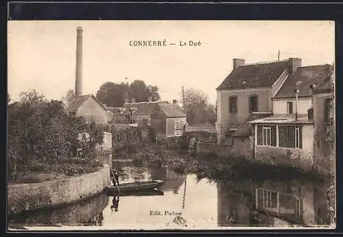 AK Connerré, Le Duc avec vue sur la rivière et les maisons environnantes