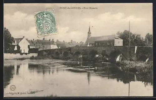 AK Pont-de-Gennes, Pont Romain et rivière paisible