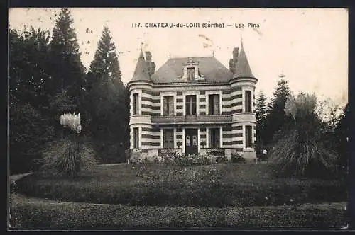 AK Château-du-Loir, Les Pins et jardin paysager