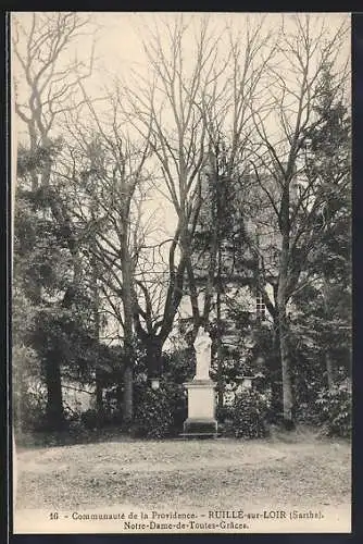 AK Ruillé-sur-Loir, Notre-Dame-de-Toutes-Grâces dans le jardin de la Communauté de la Providence