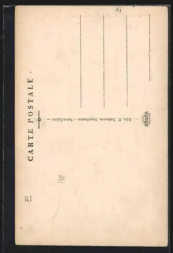 AK Saint-Calais, Rue Lhermitte avec vieille maison et clocher en arrière-plan