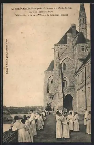 AK Solesmes, Colonie de vacances à l`Abbaye avec les petits chanteurs à la Croix de Bois