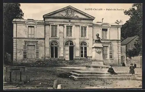 AK Saint-Calais, Palais de Justice et fontaine devant le bâtiment