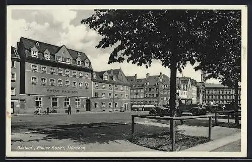 AK München-Au, Gasthof Blauer Bock in der Blumenstrasse 16, Bes. M. Schreiber