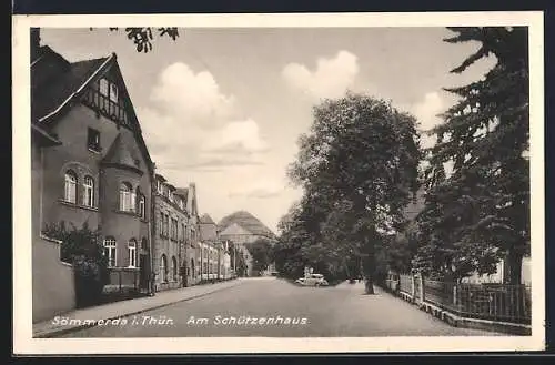 AK Sömmerda /Thür., Strassenpartie am Schützenhaus