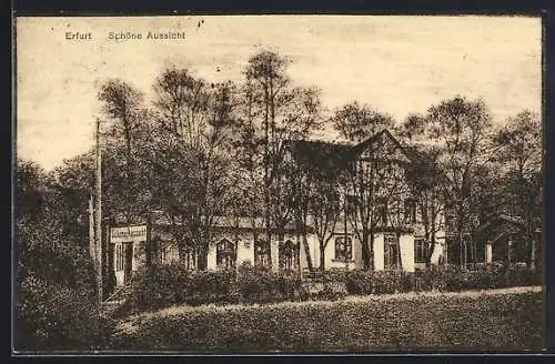 AK Erfurt, Gasthaus Schöne Aussicht, Jahnstrasse 1