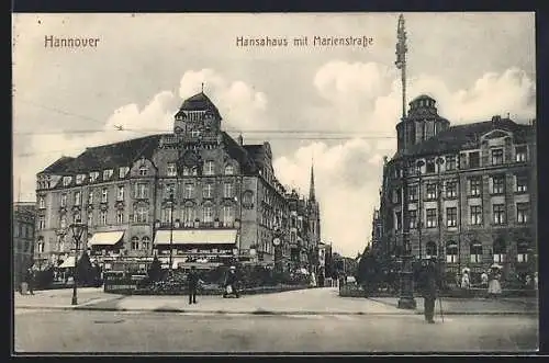 AK Hannover, Hansahaus mit Marienstrasse