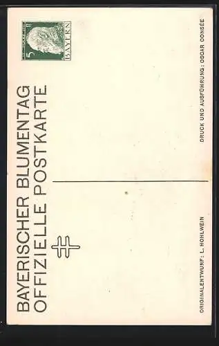 Künstler-AK Ludwig Hohlwein: Paar mit Hut, Bayerischer Blumentag