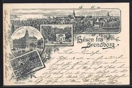 Lithographie Svendborg, Hotel, Karoline Amalielund, Höje-Böge