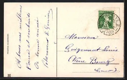 Präge-AK Jahreszahl 1910 aus Veilchen in Blumentöpfen