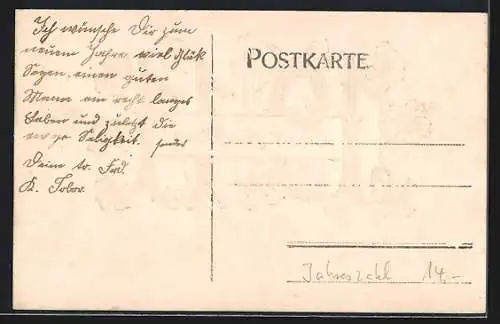 Präge-AK Jahreszahl 1911 gerahmt von Kleeblättern, Prosit Neujahr