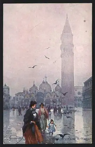 Künstler-AK Venezia, Piazza St. Marco