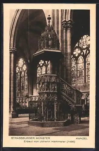 AK Strasbourg / Strassburg, La Cathédrale, La Chaire, Kanzel in der Kathedrale