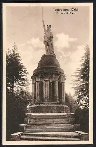 AK Detmold, Hermannsdenkmal im Teutoburger Wald