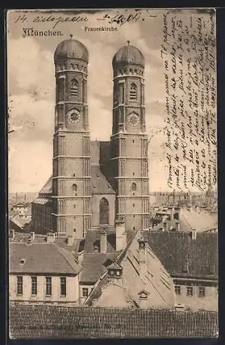 AK München, Blick zur Frauenkirche