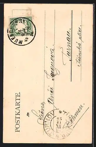 AK München, Blick zur Frauenkirche