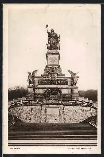 AK Rüdesheim, Niederwald-Denkmal, Germania, Totale