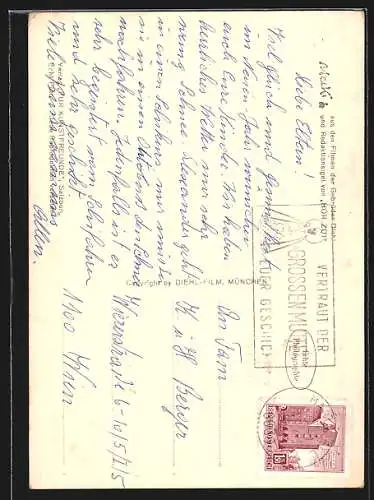 AK Mecki gibt seinem Tier Wein-Prosit Neujahr