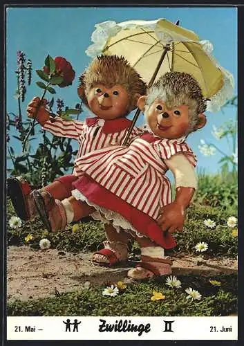 AK Meckis Kinder spazieren fröhlich durch den Garten, Alles Gute zum Geburtstag!