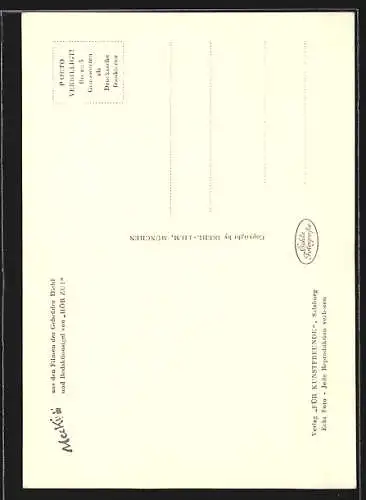 AK Mecki-Frau mit Blumen im Monat Jungfrau