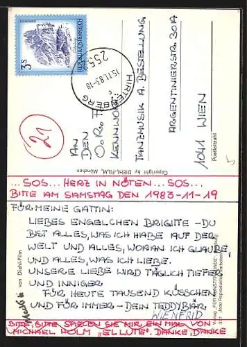 AK Mecki mit Angel & Fisch