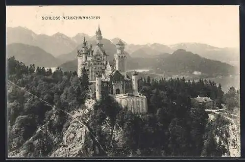 AK Neuschwanstein, Blick zum Schloss