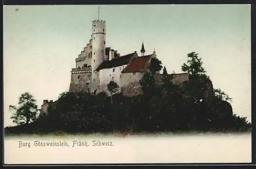 AK Gössweinstein /Fränk. Schweiz, Blick zur Burg