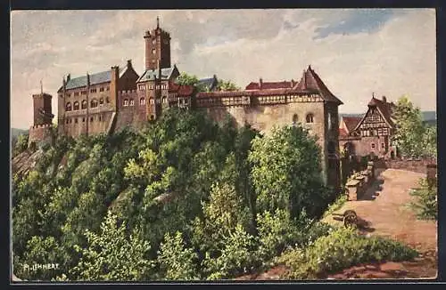 AK Wartburg von Osten mit Gasthaus