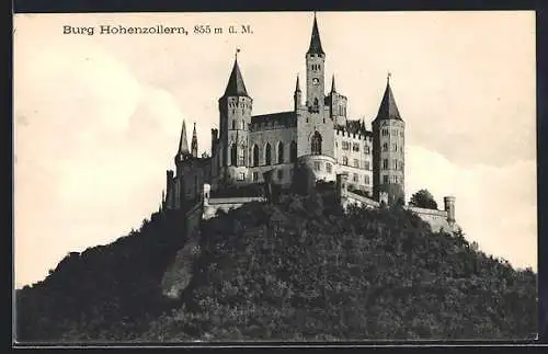 AK Burg Hohenzollern, Ansicht von unterhalb