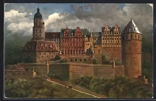 Künstler-AK Heidelberg, Das Schloss vor seiner Zerstörung 1620