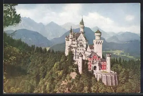 AK Neuschwanstein, Blick auf das Schloss