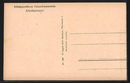 AK Neuschwanstein, Königsschloss-Arbeitszimmer