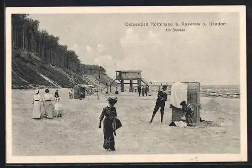 AK Kölpinsee b. Koserow, Ostseebad, Am Strande