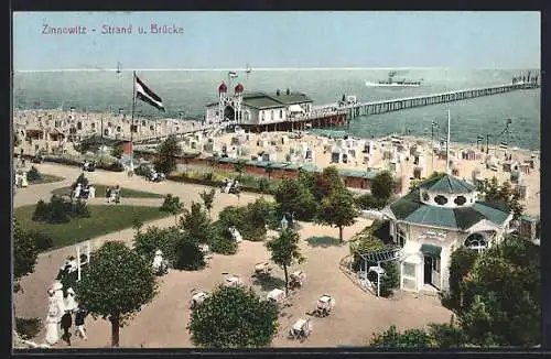 AK Zinnowitz, Strand und Brücke