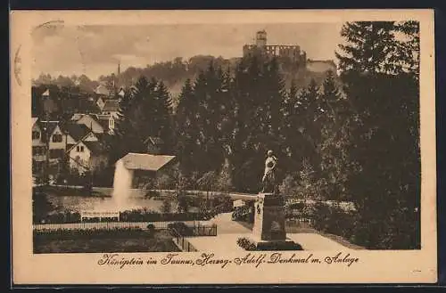 AK Königstein im Taunus, Herzog-Adolf-Denkmal mit Anlage