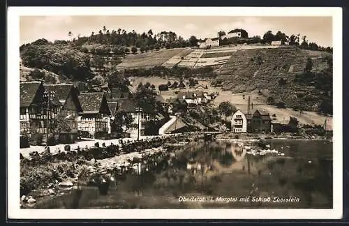 AK Obertsrot i. Murgtal, Teilansicht mit Schloss Eberstein