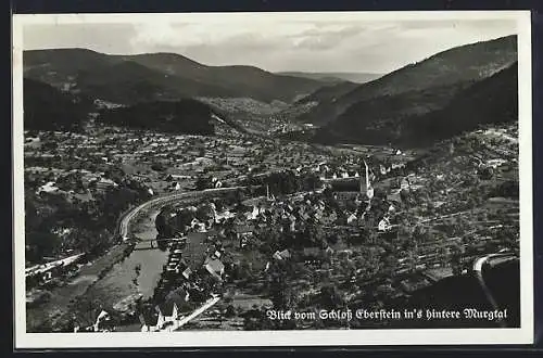 AK Obertsrot, Blick vom Schloss Eberstein ins hintere Murgtal