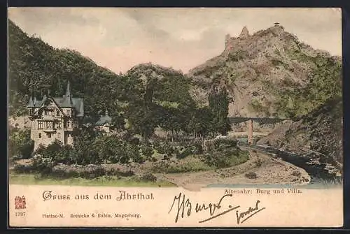 AK Altenahr /Ahrthal, Burg und Villa