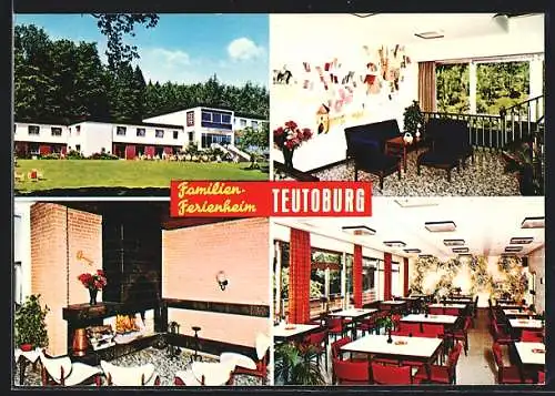 AK Ubbedissen /Teutoburger Wald, Hotel Familienferienheim Teutoburg, Aussenansicht und Innenansichten