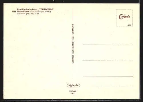 AK Ubbedissen /Teutoburger Wald, Hotel Familienferienheim Teutoburg, Aussenansicht und Innenansichten