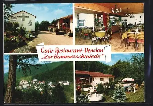 AK Sophiental im Fichtelgebirge, Café zur Hammerschmiede, Bes. Fam. Schmidt, Ortsansicht und Aussenansicht