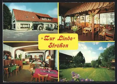 AK Wagenfeld, Gasthaus Zur Linde, Ströhen, Mindener Strasse 151, Aussenansicht und Garten