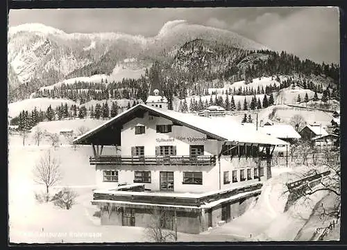 AK Bad-Oberdorf /Allgäu, Café-Restaurant Rohrmoser, Ansicht im Winter