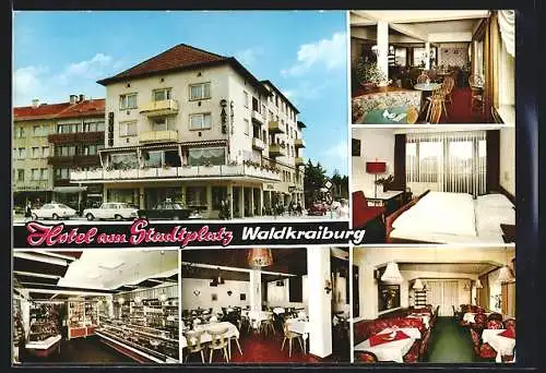 AK Waldkraiburg, Hotel am Stadtplatz, Restaurant Stadtkeller, Innenansichten