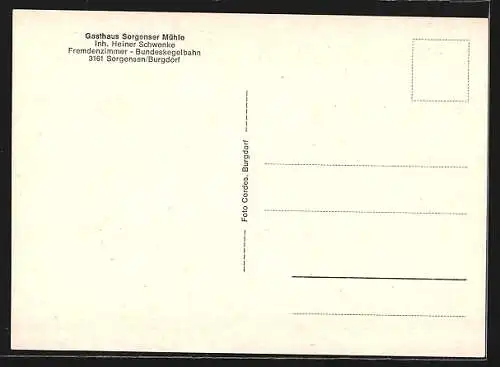 AK Sorgensen /Burgdorf, Gasthaus Sorgenser Mühle, Inh. Heiner Schwenke